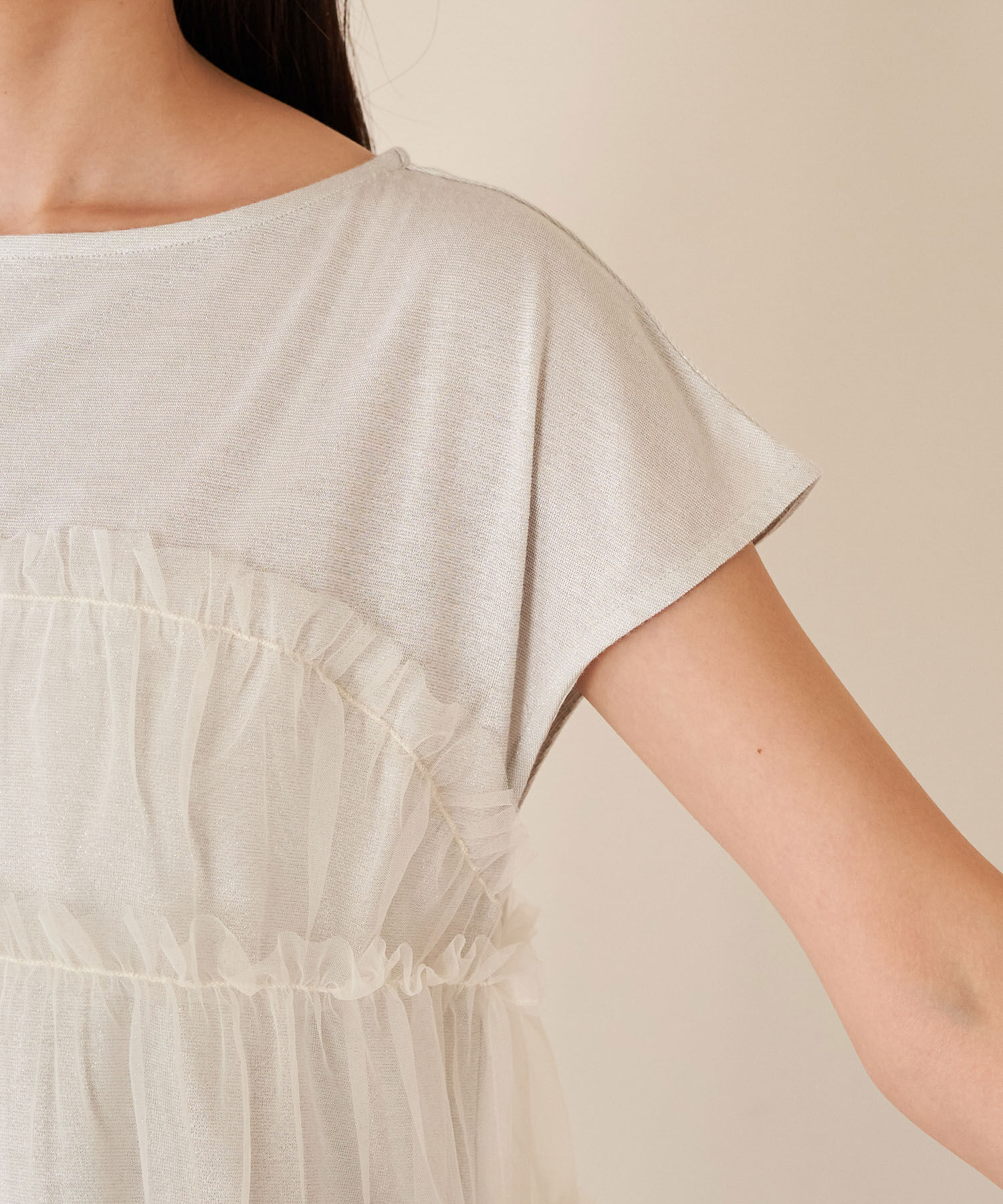 VIS「チュールコンビラメプルオーバー」|Tシャツ・カットソー|