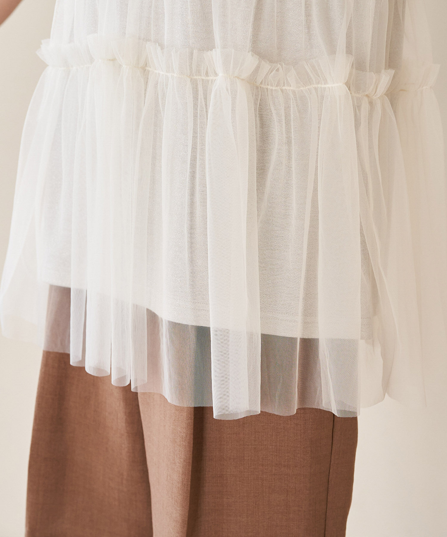 VIS「チュールコンビラメプルオーバー」|Tシャツ・カットソー|