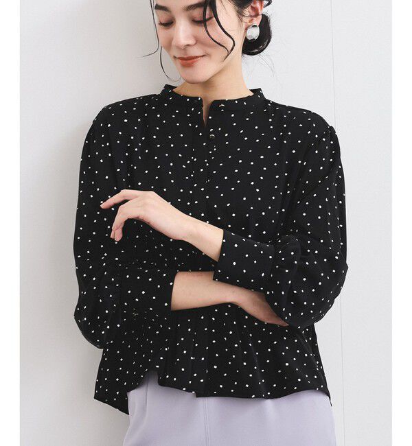 VIS「【洗える】ウエストタックブラウス」|シャツ・ブラウス|ブラック系(02)