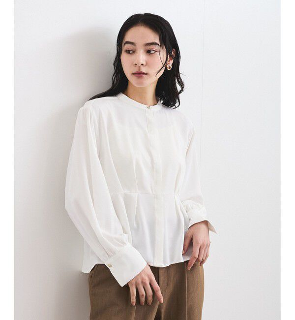 VIS「【洗える】ウエストタックブラウス」|シャツ・ブラウス|