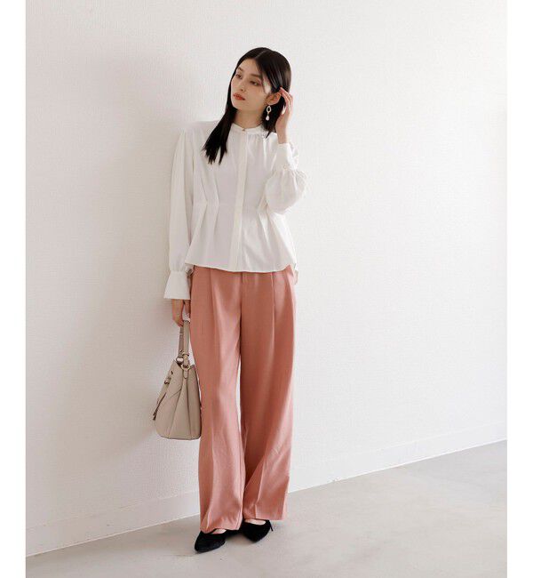 VIS「【洗える】ウエストタックブラウス」|シャツ・ブラウス|