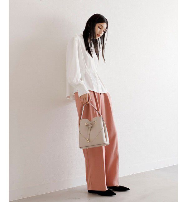 VIS「【洗える】ウエストタックブラウス」|シャツ・ブラウス|