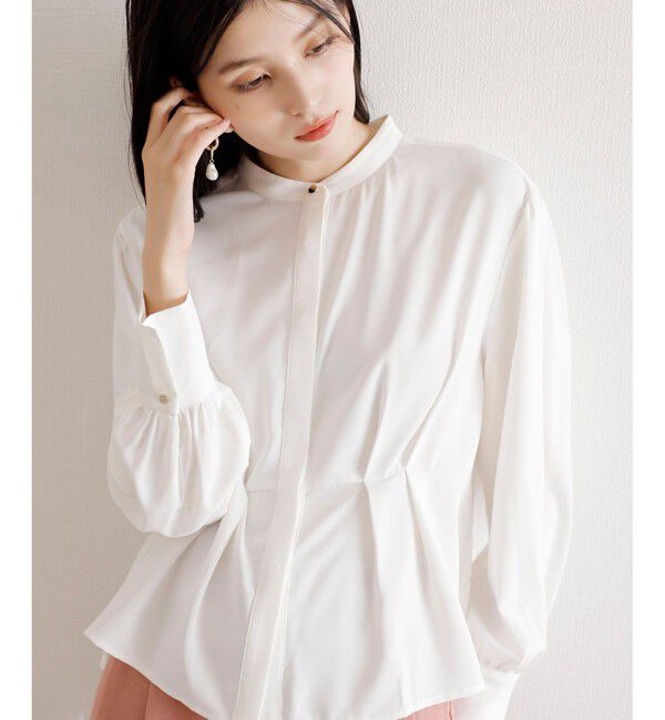 VIS「【洗える】ウエストタックブラウス」|シャツ・ブラウス|