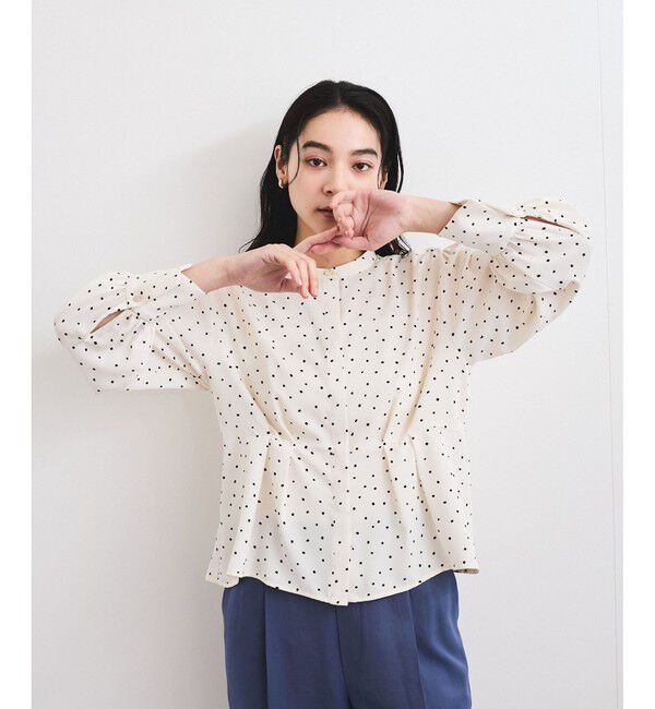 VIS「【洗える】ウエストタックブラウス」|シャツ・ブラウス|