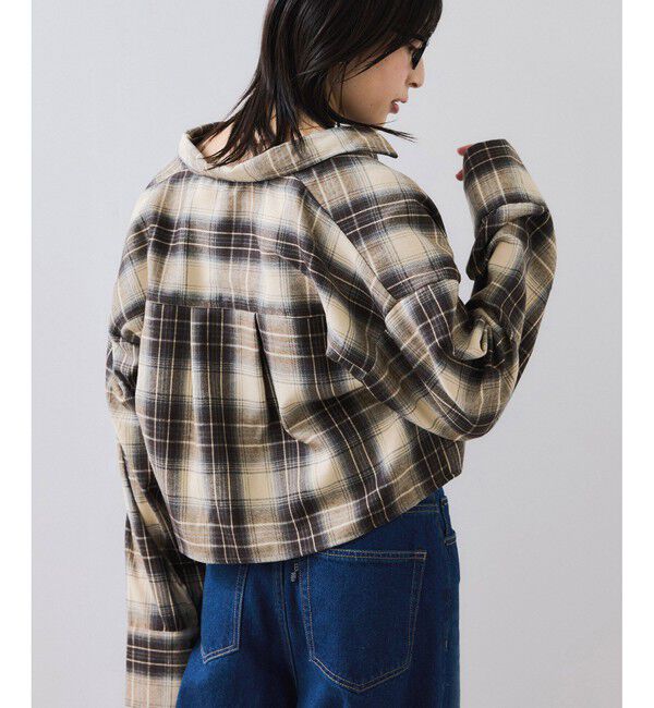 VIS「【WEB/一部店舗限定】オンブレチェックショートシャツ」|シャツ・ブラウス|