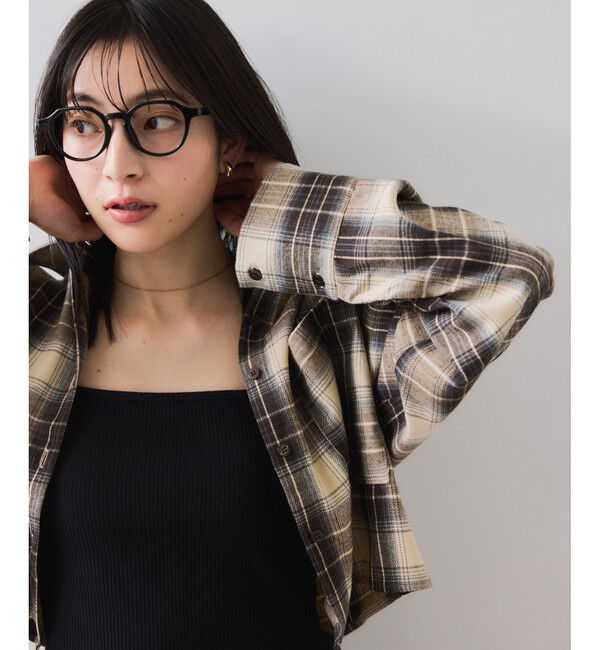 VIS「【WEB/一部店舗限定】オンブレチェックショートシャツ」|シャツ・ブラウス|