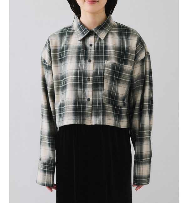 VIS「【WEB/一部店舗限定】オンブレチェックショートシャツ」|シャツ・ブラウス|