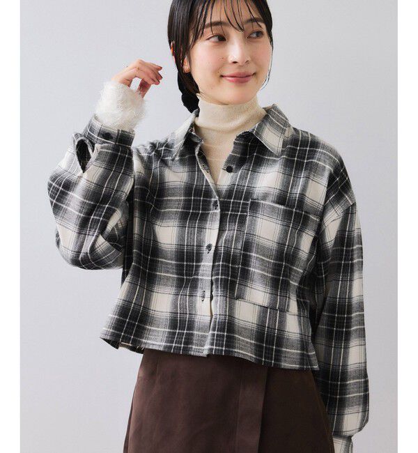 VIS「【WEB/一部店舗限定】オンブレチェックショートシャツ」|シャツ・ブラウス|