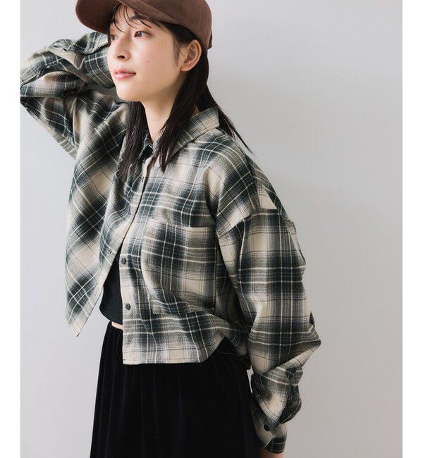 VIS「【WEB/一部店舗限定】オンブレチェックショートシャツ」|シャツ・ブラウス|