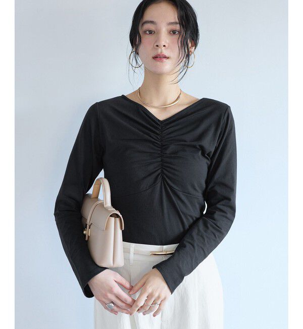 VIS「シャーリングギャザーカットソー」|Tシャツ・カットソー|