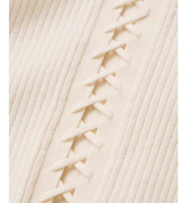 VIS「レースアップリブニット」|ニット・セーター|