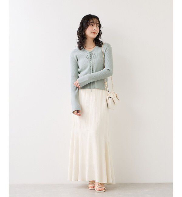 VIS「レースアップリブニット」|ニット・セーター|