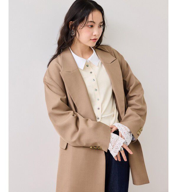 VIS「レースカフスドッキングニットカーディガン」|カーディガン|