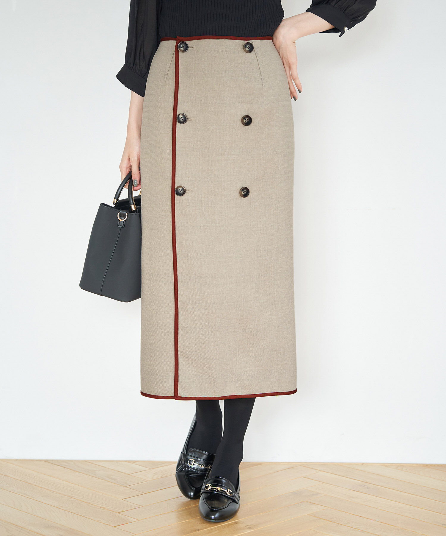 Rope&rsquo;Picnic「チェック＆無地リバーシブルスカート」|スカート|