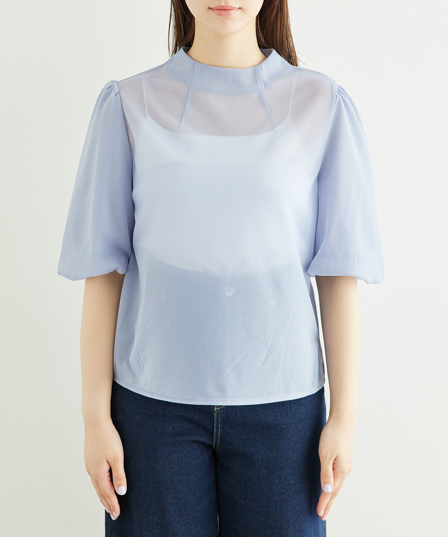 Rope&rsquo;Picnic「袖ボリュームブライトシアーブラウス」|シャツ・ブラウス|