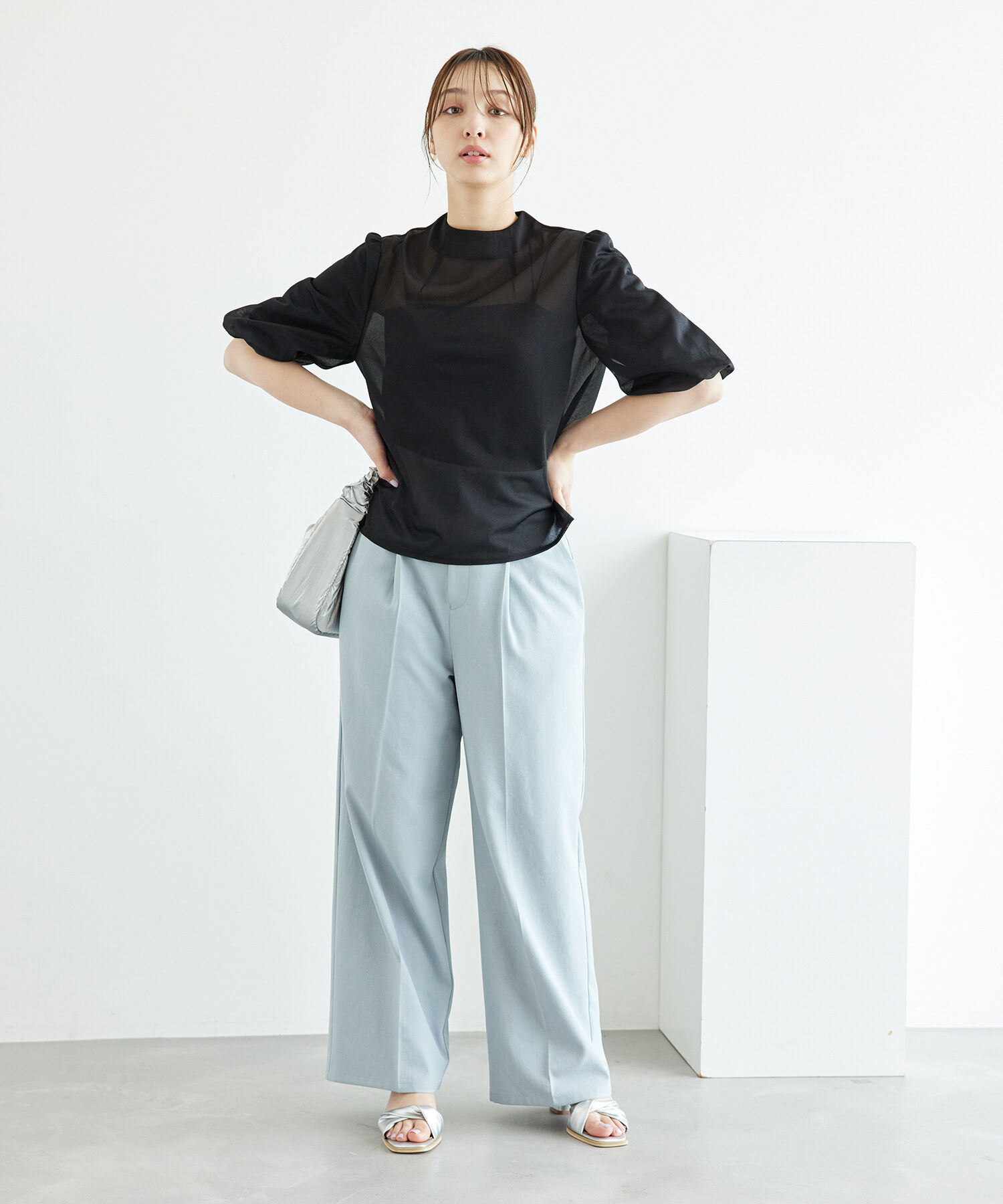 Rope&rsquo;Picnic「袖ボリュームブライトシアーブラウス」|シャツ・ブラウス|