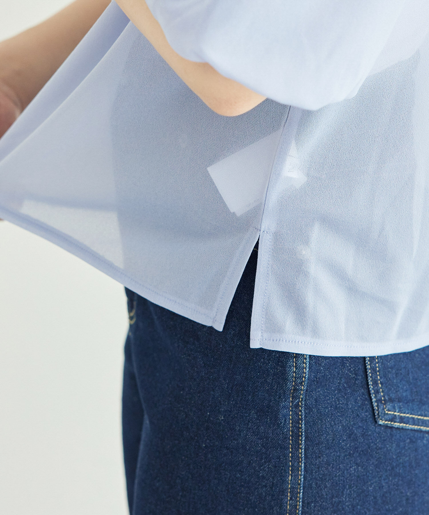 Rope&rsquo;Picnic「袖ボリュームブライトシアーブラウス」|シャツ・ブラウス|