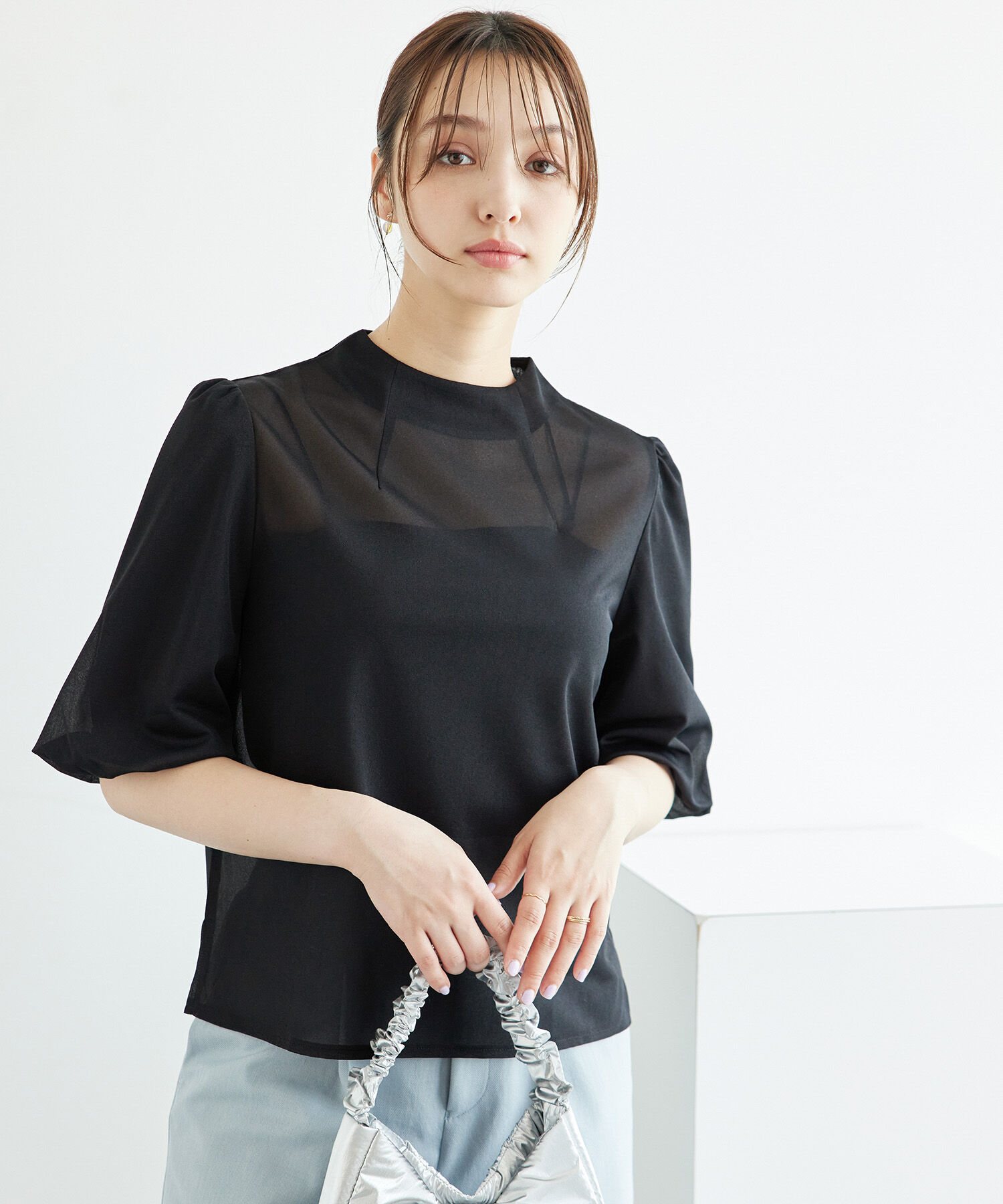 Rope&rsquo;Picnic「袖ボリュームブライトシアーブラウス」|シャツ・ブラウス|