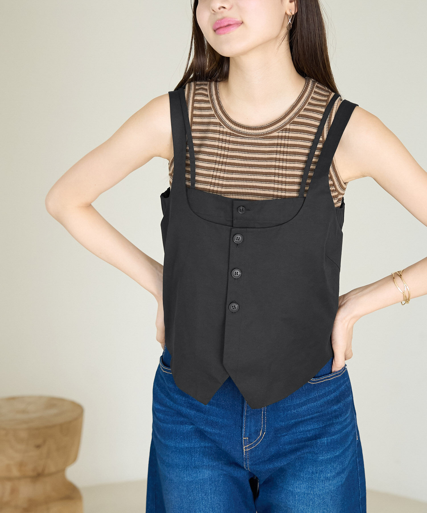 Rope&rsquo;Picnic「レイヤード風キャミソールジレ」|ベスト・ジレ|