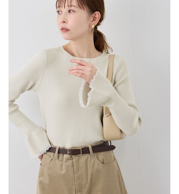 Rope&rsquo;Picnic「袖口フレアシアーニットプルオーバー/洗濯機OK」|ニット・セーター|