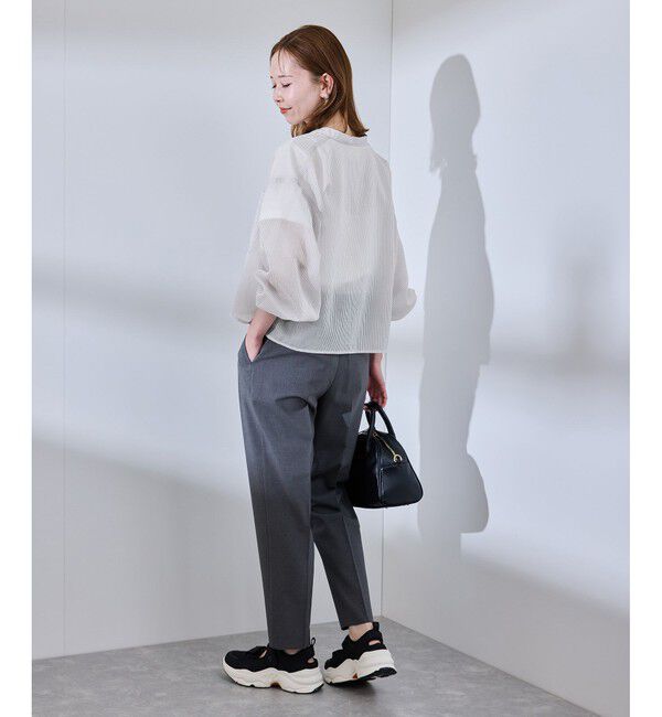 Rope&rsquo;Picnic「着丈が選べるバンドカラーストライプシアーシャツ」|シャツ・ブラウス|