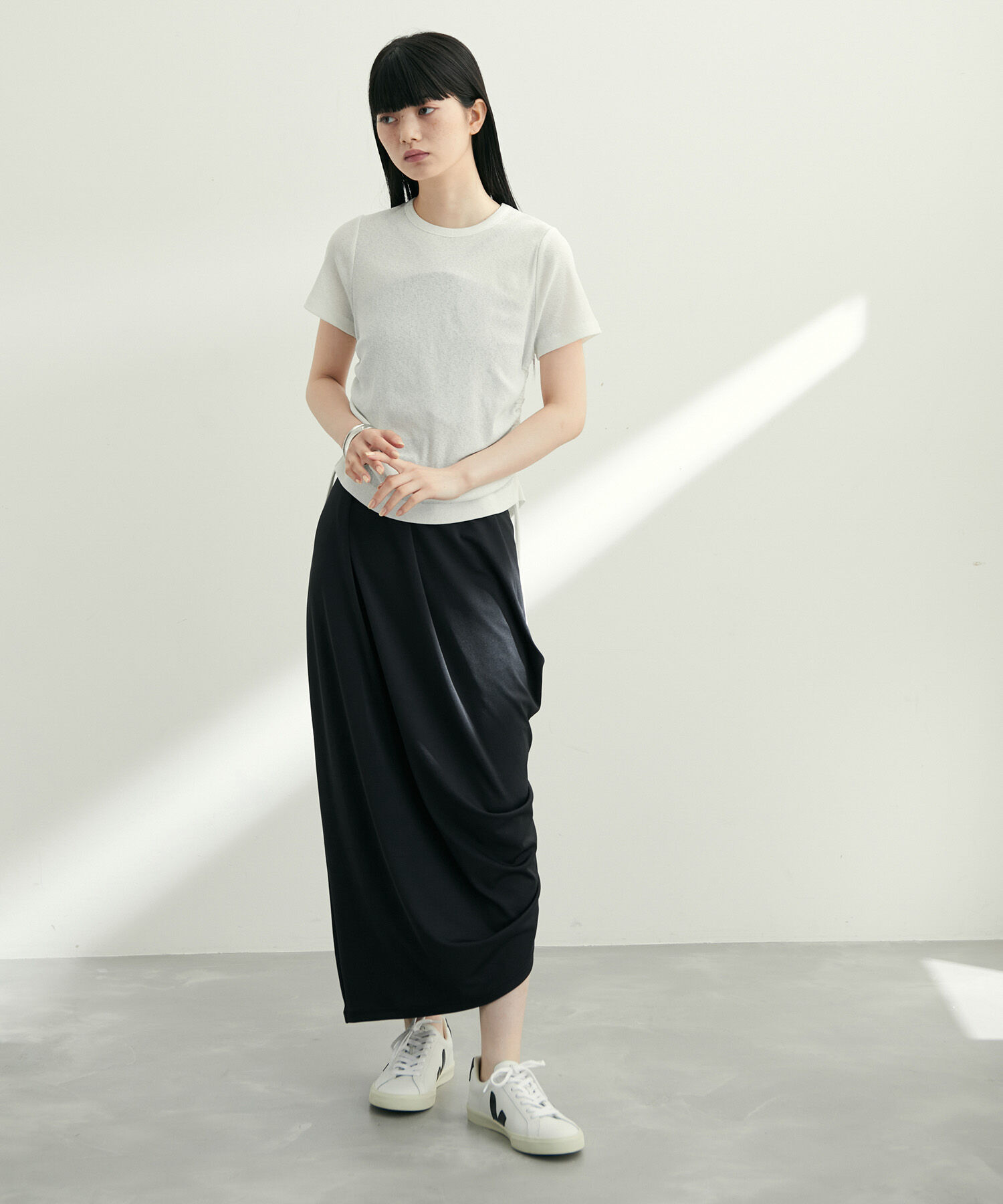 ADAM ET ROPE'「【サステナブル】スムースドレープスカート」|スカート|