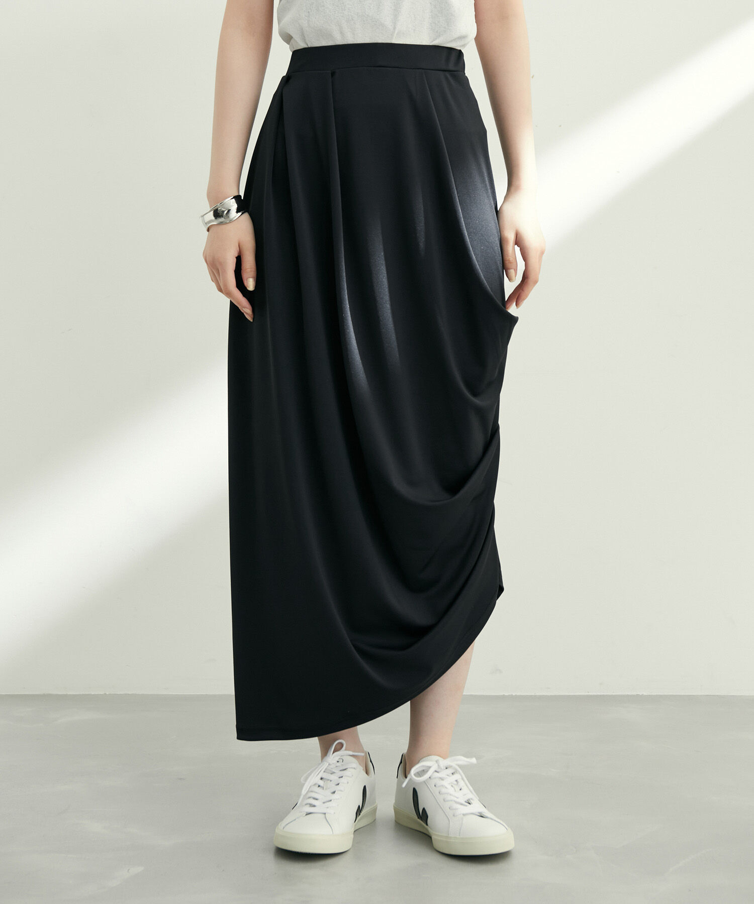 ADAM ET ROPE'「【サステナブル】スムースドレープスカート」|スカート|
