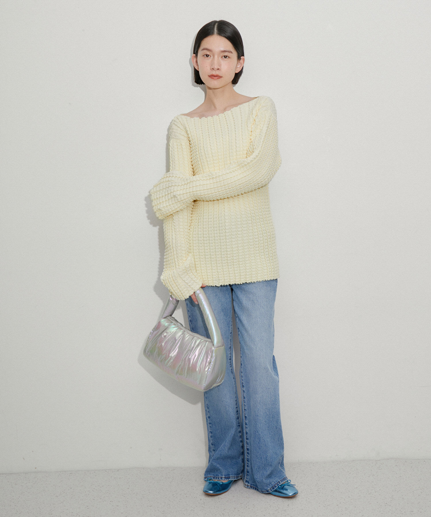 ADAM ET ROPE'「【サステナブル】凹凸ワッフルプルオーバー」|Tシャツ・カットソー|