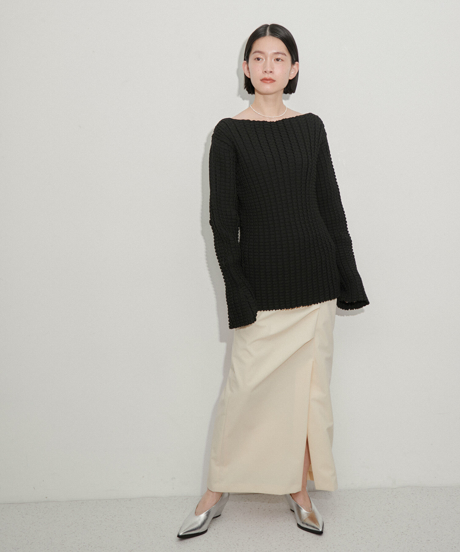 ADAM ET ROPE'「【サステナブル】凹凸ワッフルプルオーバー」|Tシャツ・カットソー|