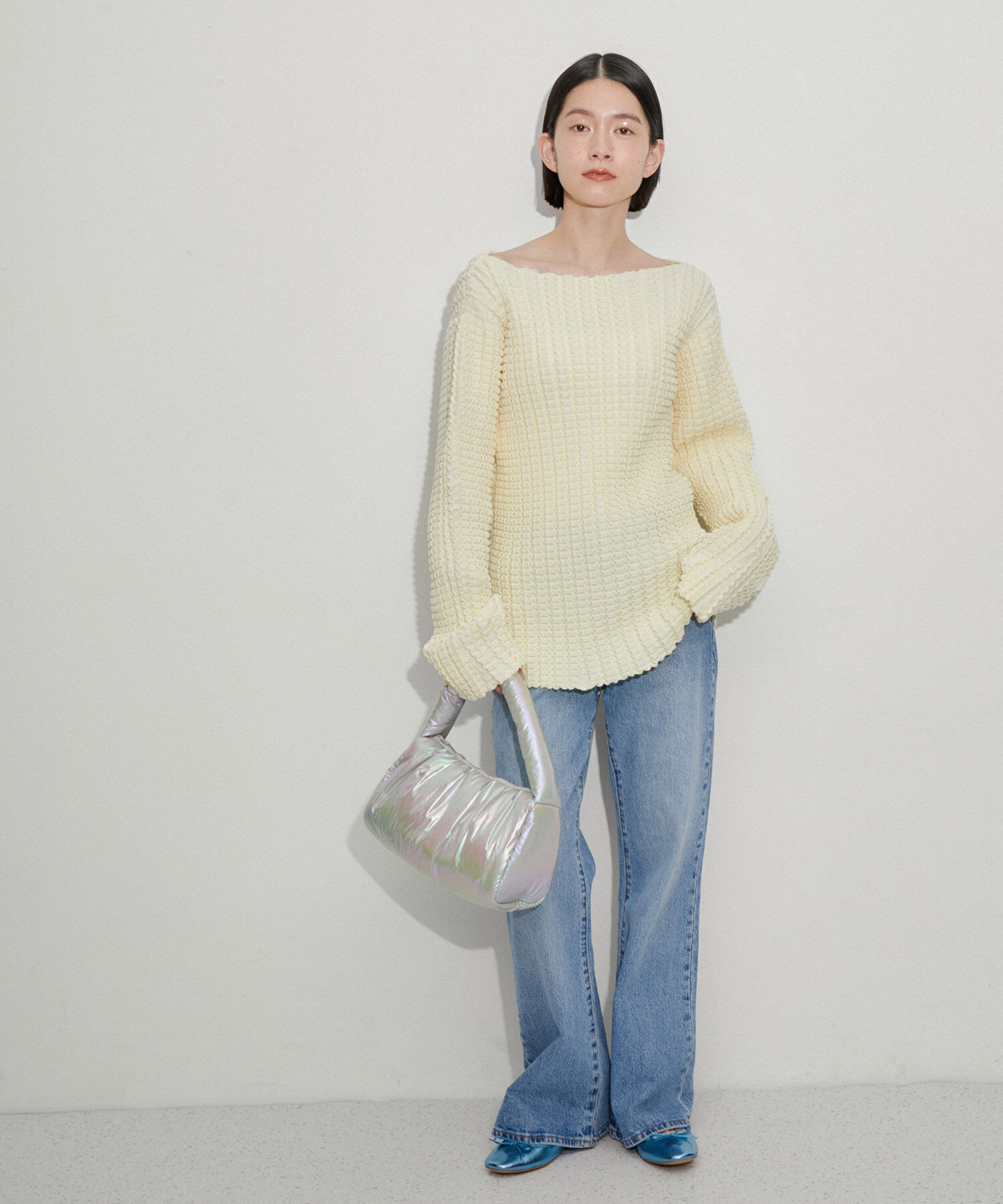 ADAM ET ROPE'「【サステナブル】凹凸ワッフルプルオーバー」|Tシャツ・カットソー|