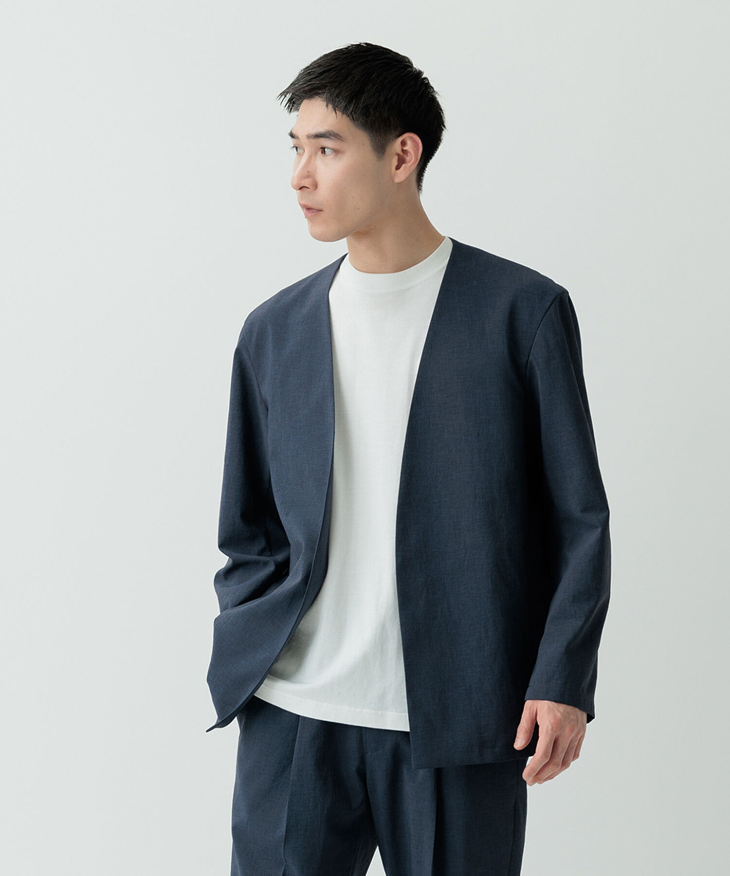 ADAM ET ROPE'「2点セット【RIRANCHA / リランチェ】セットアップ / ノーカラージャケット＆イージーパンツ / イージーケア」|スーツ|