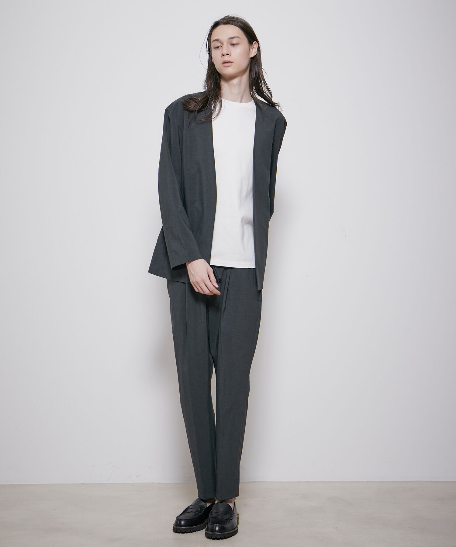 ADAM ET ROPE'「2点セット【RIRANCHA / リランチェ】セットアップ / ノーカラージャケット＆イージーパンツ / イージーケア」|スーツ|