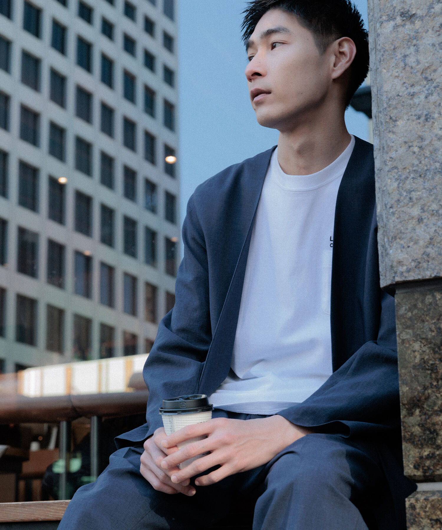 ADAM ET ROPE'「2点セット【RIRANCHA / リランチェ】セットアップ / ノーカラージャケット＆イージーパンツ / イージーケア」|スーツ|