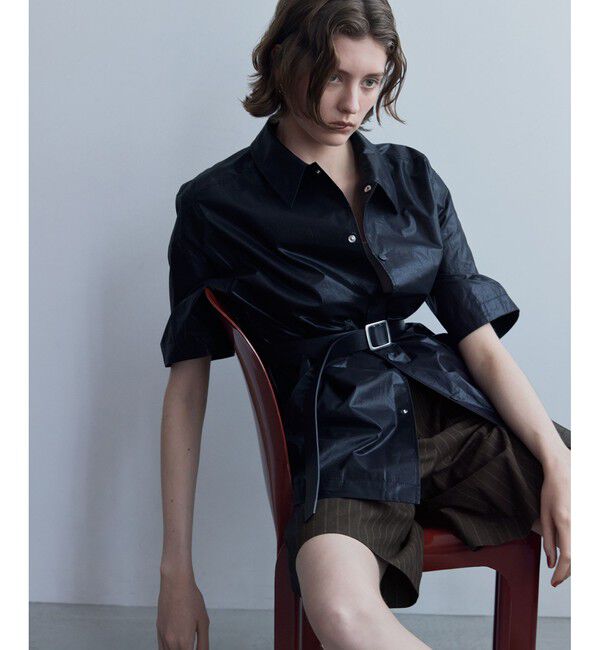 ADAM ET ROPE'「2WAYスリーブコーティングシャツブルゾン」|ブルゾン・スタジャン|ブラック(01)