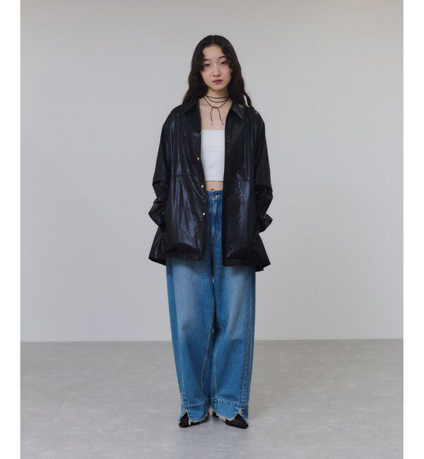 ADAM ET ROPE'「2WAYスリーブコーティングシャツブルゾン」|ブルゾン・スタジャン|