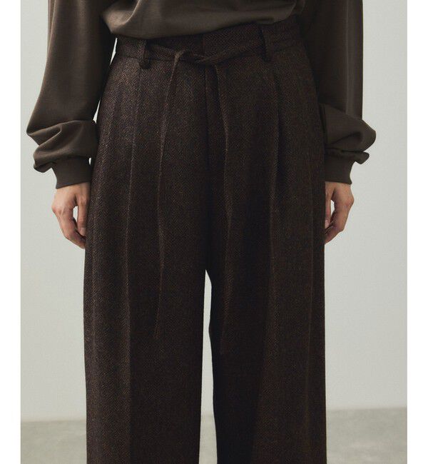 ADAM ET ROPE'「【EMOELLE】へリンボーンワイドパンツ」|チノ|