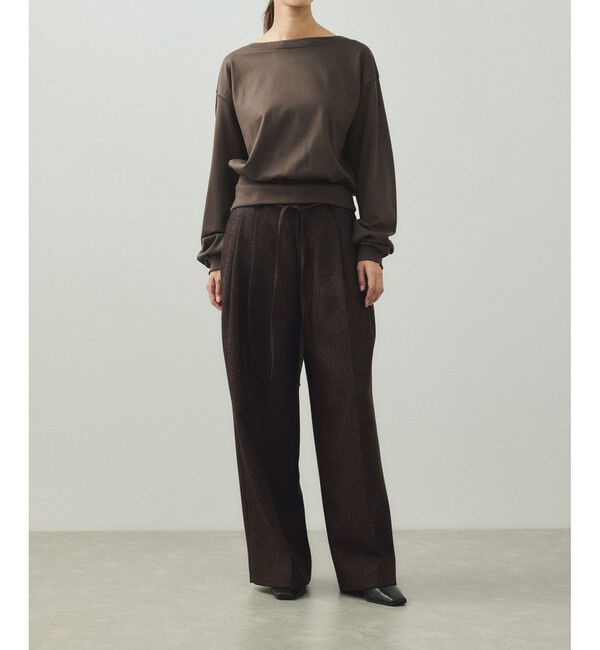 ADAM ET ROPE'「【EMOELLE】へリンボーンワイドパンツ」|チノ|