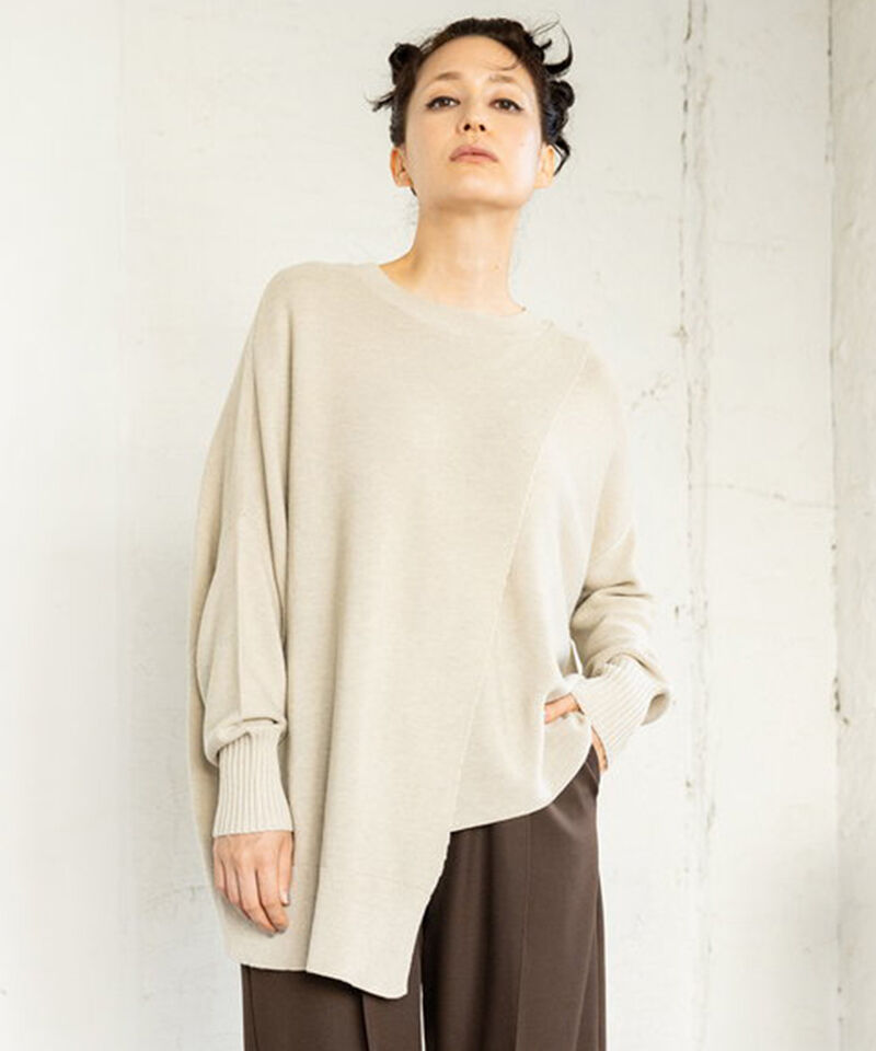  「2WAYアシンメトリーニットプルオーバー」|ニット・セーター|L.BEIGE