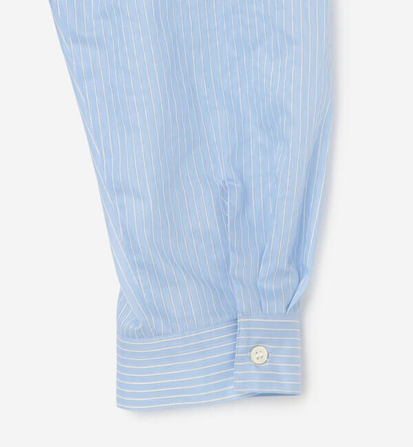 LE GLAZIK「LE GLAZIK | シアーストライプ ギャザーフレアシャツ WOMEN」|シャツ・ブラウス|