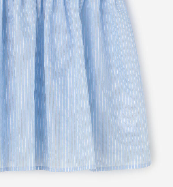 LE GLAZIK「LE GLAZIK | シアーストライプ ギャザーフレアシャツ WOMEN」|シャツ・ブラウス|