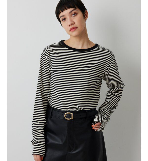 THE PAUSE「【THE PAUSE】ボーダーロンTEE」|Tシャツ・カットソー|ブラック