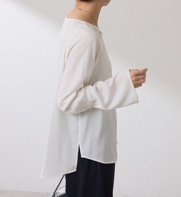  「袖フレアサテンブラウス」|シャツ・ブラウス|