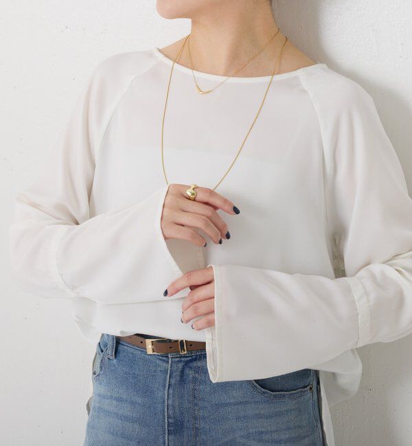  「袖フレアサテンブラウス」|シャツ・ブラウス|