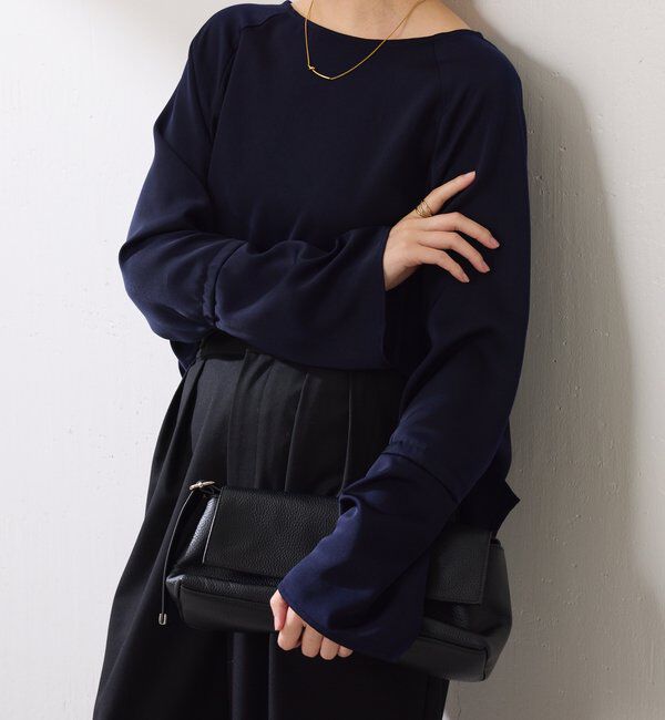  「袖フレアサテンブラウス」|シャツ・ブラウス|