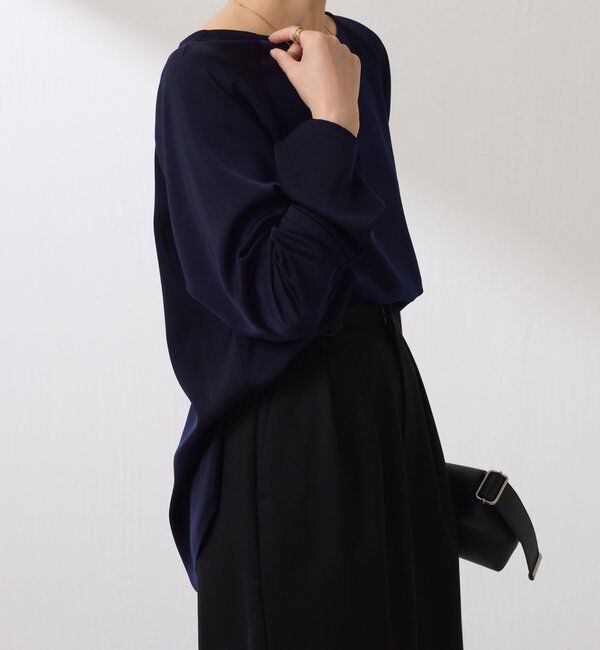  「袖フレアサテンブラウス」|シャツ・ブラウス|