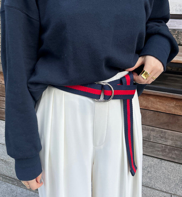  「【新色追加】ラインダブルリングベルト」|ベルト|ブルーその他1