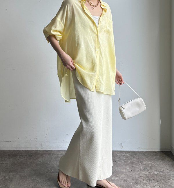  「【セットアップ可能】ハニカムワッフル編みニットスカート」|スカート|