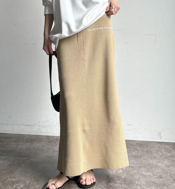  「【セットアップ可能】ハニカムワッフル編みニットスカート」|スカート|