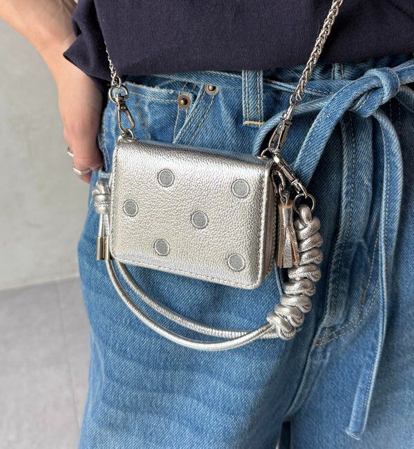  「【WEB限定】ドット刺繍ジャバラチャームウォレットショルダー」|その他|シルバー