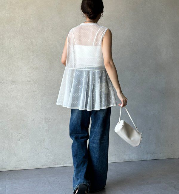  「【WEB限定】ドットチュールノースリチュニック」|Tシャツ・カットソー|